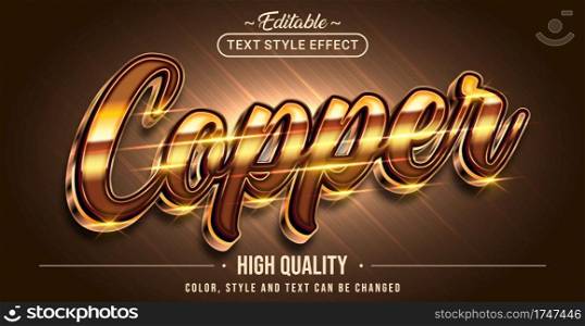 Editable text style effect - Copper text style theme.