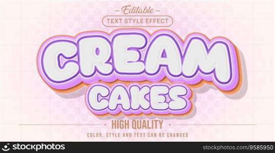 Editable text style effect - Cream Cakes text style theme.