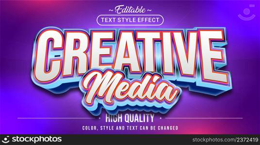 Editable text style effect - Creative Media text style theme. Graphic Design Element.