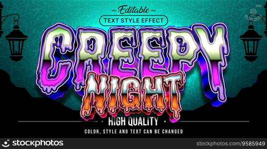 Editable text style effect - Creepy Night text style theme.
