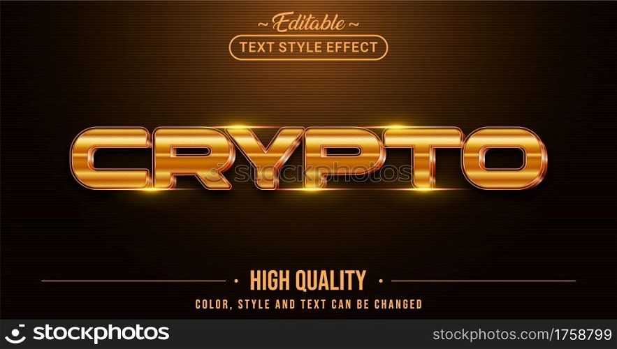 Editable text style effect - Crypto text style theme. Graphic Design Element.
