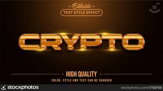 Editable text style effect - Crypto text style theme. Graphic Design Element.