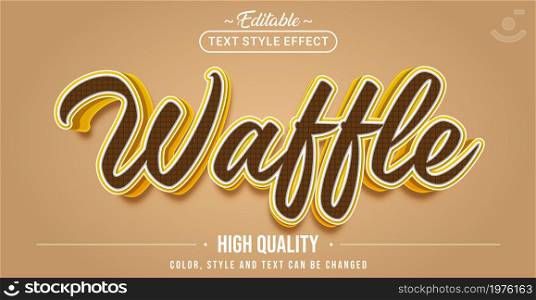 Editable text style effect - Delicious Waffle text style theme. Graphic Design Element.
