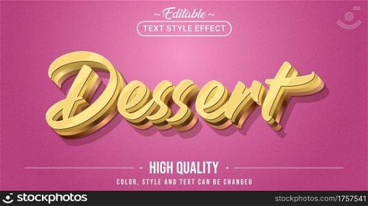 Editable text style effect - Dessert text style theme. Graphic Design Element.
