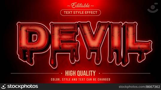 Editable text style effect - Devil Red Blood text style theme.
