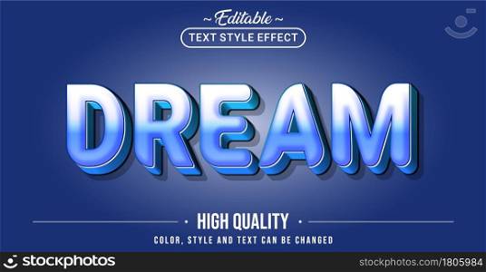 Editable text style effect - Dream text style theme. Graphic Design Element.
