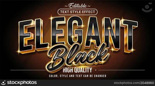 Editable text style effect - Elegant Black text style theme. Graphic Design Element.