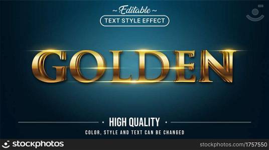 Editable text style effect - Elegant Golden text style theme. Graphic Design Element.