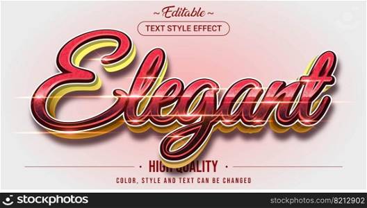 Editable text style effect - Elegant Red text style theme.