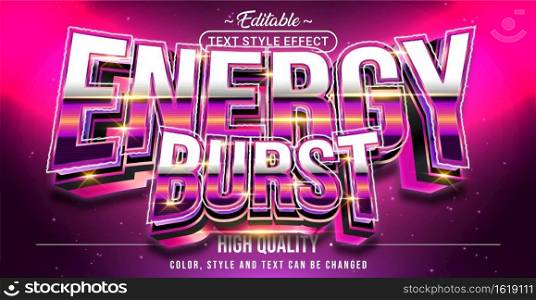 Editable text style effect - Energy Burst text style theme.
