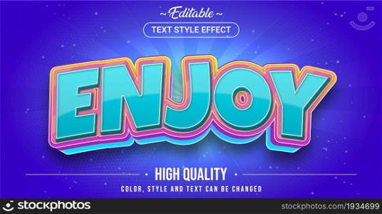 Editable text style effect - Enjoy theme style. Graphic design element