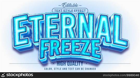 Editable text style effect - Eternal Freeze text style theme.