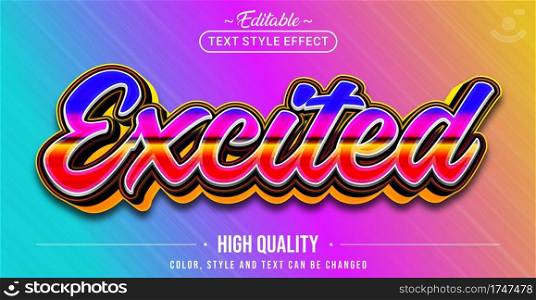 Editable text style effect - Excited text style theme.