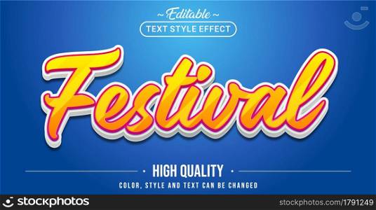 Editable text style effect - Festival text style theme. Graphic Design Element.