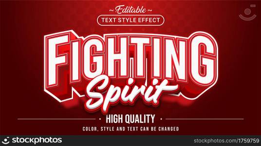 Editable text style effect - Fighting Spirit text style theme. Graphic Design Element.
