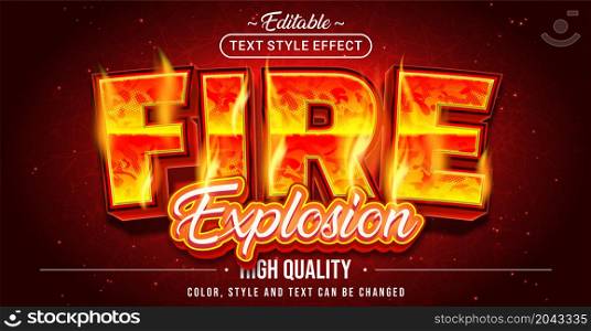 Editable text style effect - Fire Explosion text style theme. Graphic Design Element.