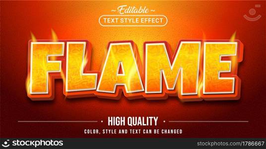Editable text style effect - Flame text style theme. Graphic Design Element.