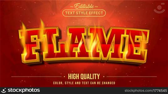 Editable text style effect - Flame text style theme. Graphic Design Elements.