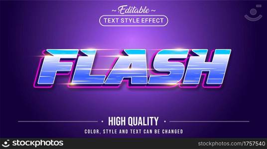 Editable text style effect - Flash text style theme. Graphic Design Element.