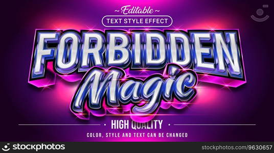 Editable text style effect - Forbidden Magic text style theme.