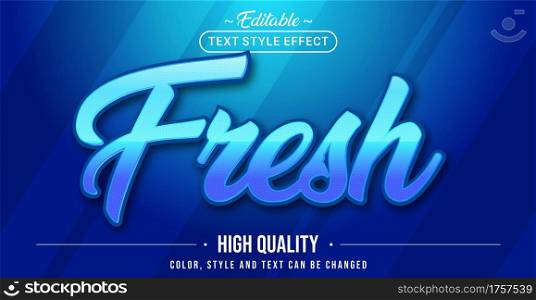 Editable text style effect - Fresh Blue text style theme. Graphic Design Element.