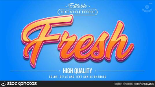 Editable text style effect - Fresh text style theme. Graphic Design Element.