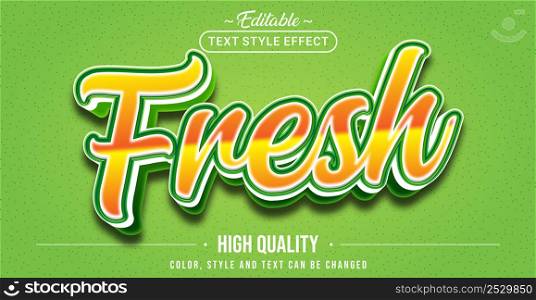 Editable text style effect - Fresh text style theme. Graphic Design Element.