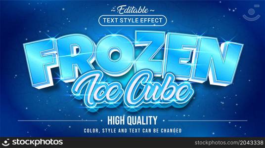 Editable text style effect - Frozen text style theme. Graphic Design Element.
