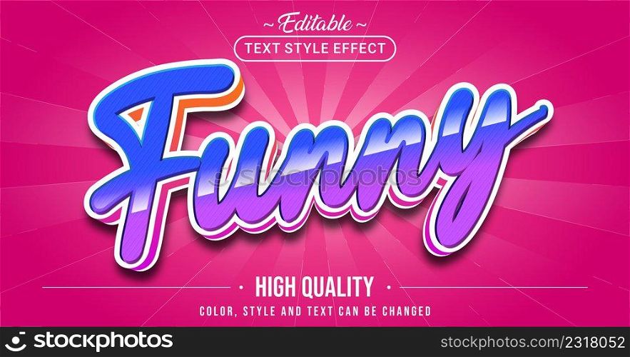 Editable text style effect - Funny Colorful text style theme. Graphic Design Element.