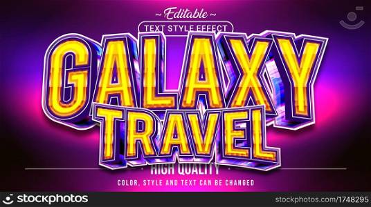 Editable text style effect - Galaxy Travel text style theme.