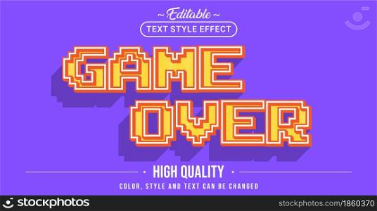 Editable text style effect - Game Over text style theme. Graphic Design Element.