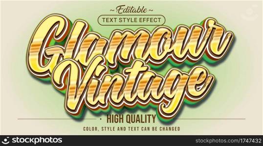 Editable text style effect - Glamour Vintage text style theme.