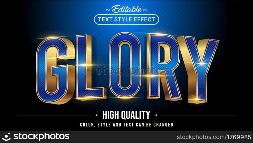 Editable text style effect - Glory text style theme. Graphic Design Element.