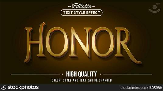Editable text style effect - Golden Honor text style theme. Graphic Design Element.