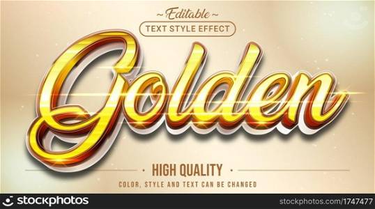 Editable text style effect - Golden text style theme.