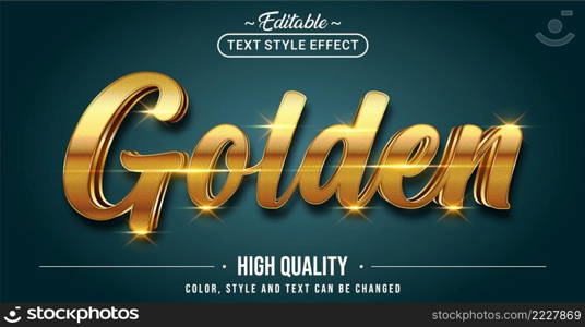 Editable text style effect - Golden text style theme. Graphic Design Element.