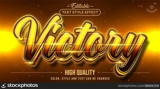 Editable text style effect - Golden Victory text style theme.