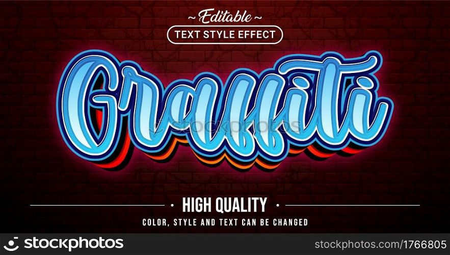Editable text style effect - Graffiti text style theme. Graphic Design Element.