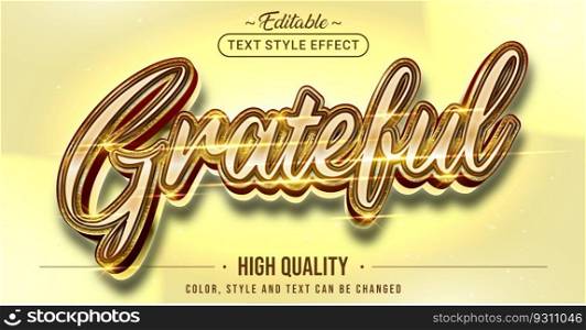 Editable text style effect - Grateful text style theme.