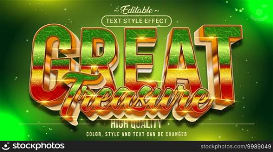 Editable text style effect -Great Treasure text style theme.