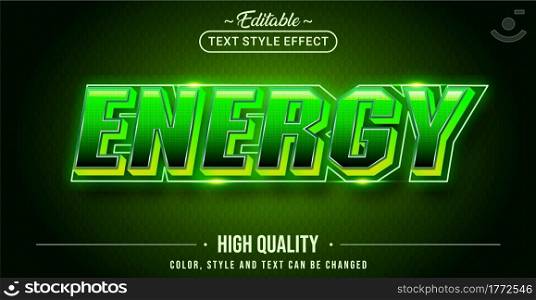 Editable text style effect - Green Energy text style theme. Graphic Design Element.