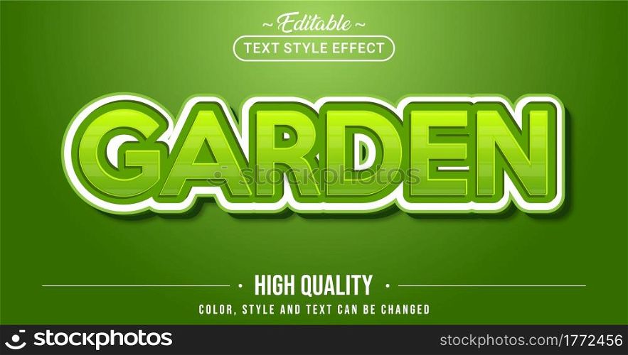 Editable text style effect - Green Garden text style theme. Graphic Design Elements.