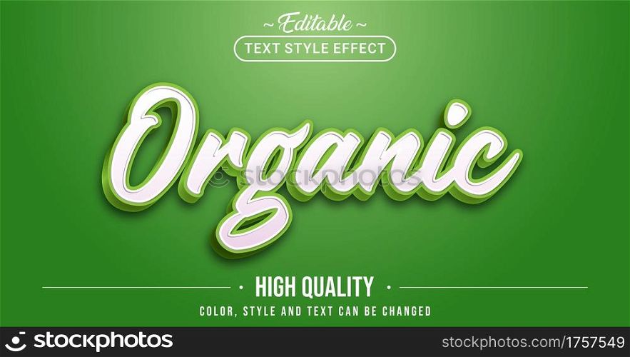 Editable text style effect - Green Organic text style theme. Graphic Design Element.