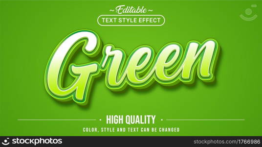 Editable text style effect - Green text style theme. Graphic Design Element.