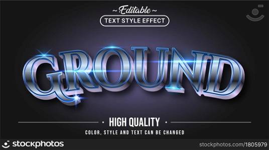 Editable text style effect - Ground Metallic text style theme. Graphic Design Element.