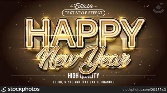 Editable text style effect - Happy New Year text style theme. Graphic Design Element.