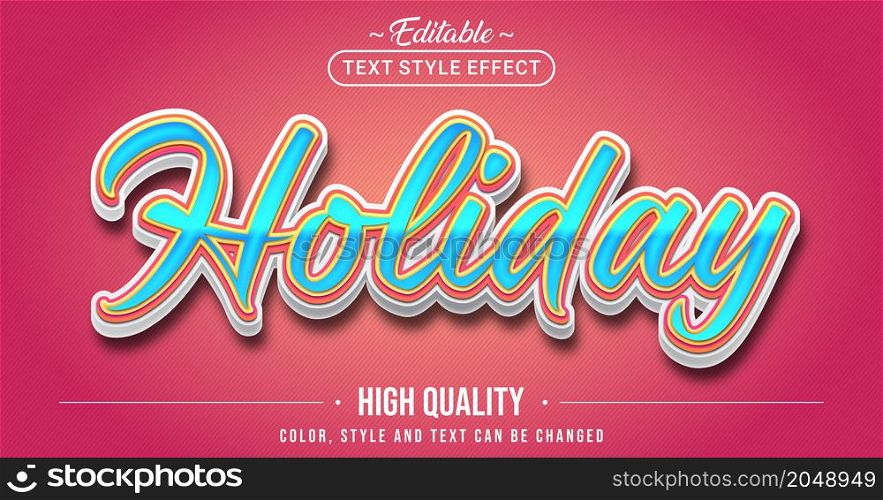 Editable text style effect - Holiday text style theme. Graphic Design Element.