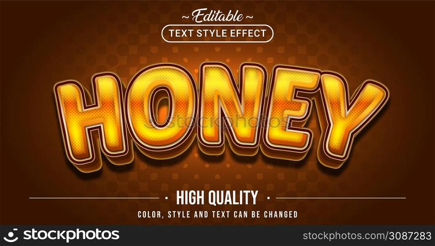 Editable text style effect - Honey text style theme. Graphic Design Element.