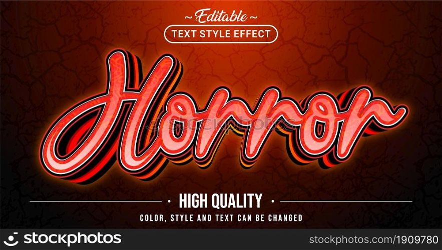 Editable text style effect - Horror text style theme. Graphic Design Element.