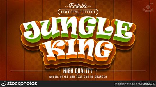 Editable text style effect - Jungle King text style theme. Graphic Design Element.